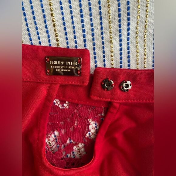 Philipp Plein Women Mini RED Dress  Size S  Bow Black - Picture 3 of 16